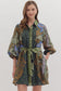 Green Botanical Long Sleeve Dress