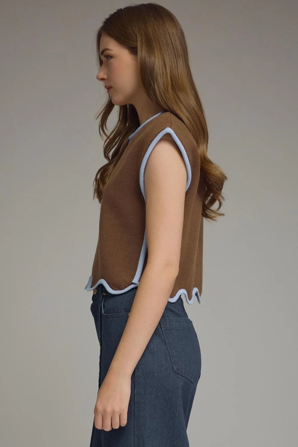 Entro Brown and Blue Top