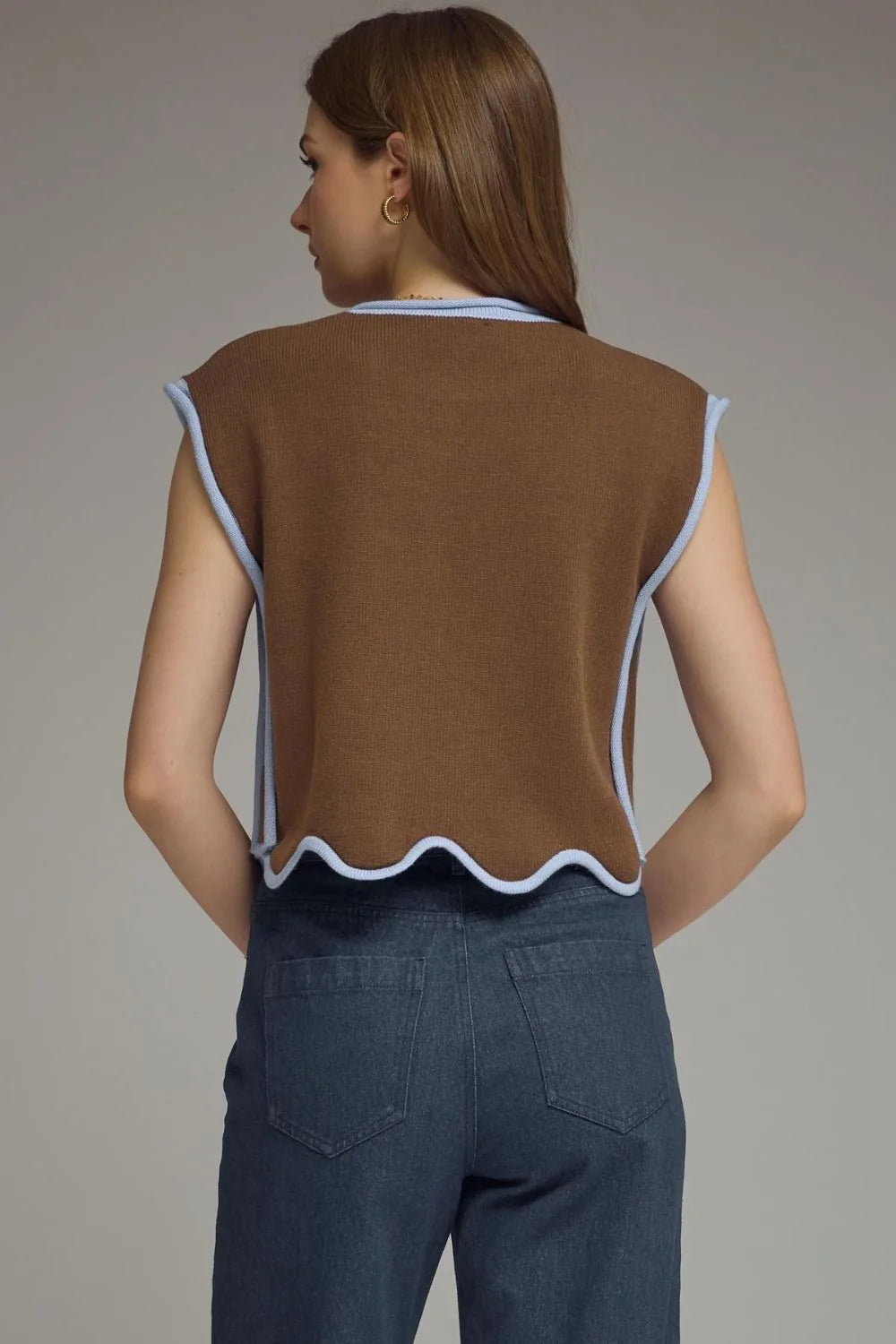 Entro Brown and Blue Top