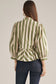 Entro Striped Balloon Sleeve Top Olive