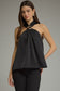 Entro Gold Ring Halter Top Black
