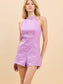 Halter Neckline Romper with Scallop Details