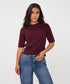 Esqualo Embellished Knit Top Merlot