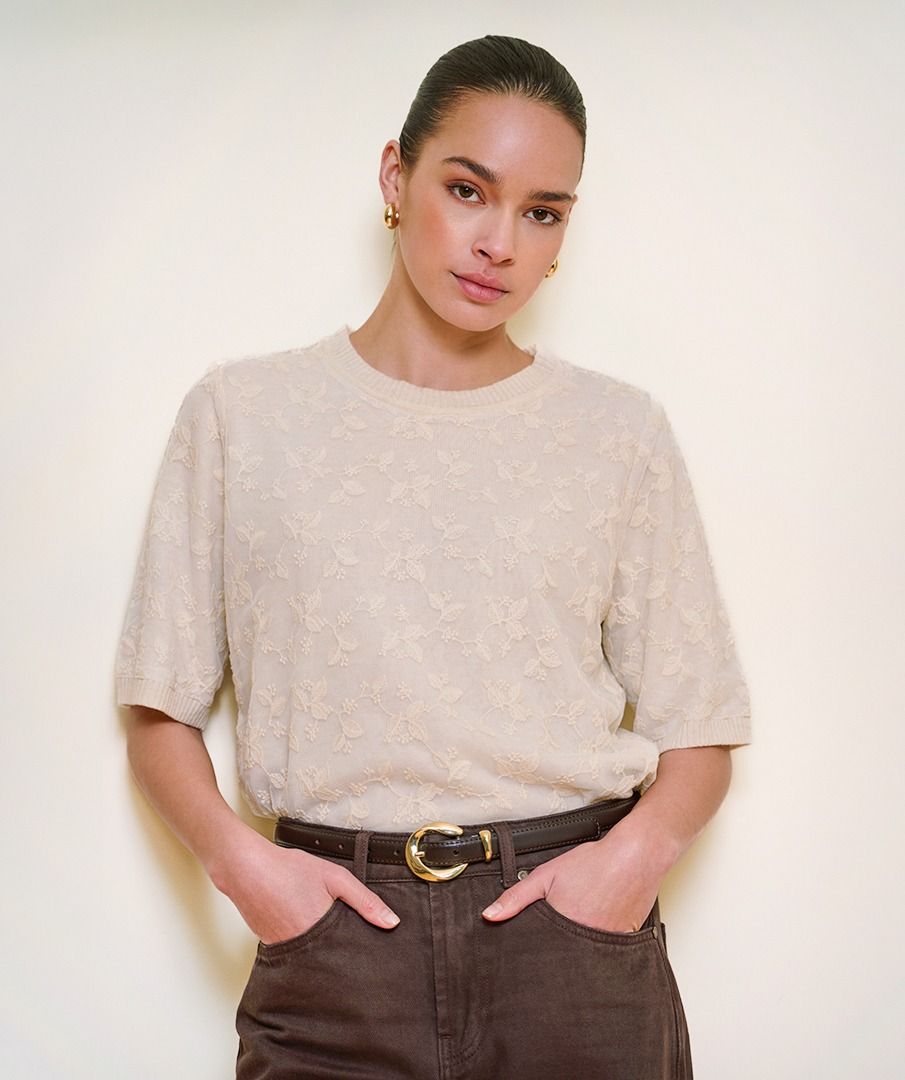 Esqualo Beige Classic Knit Top