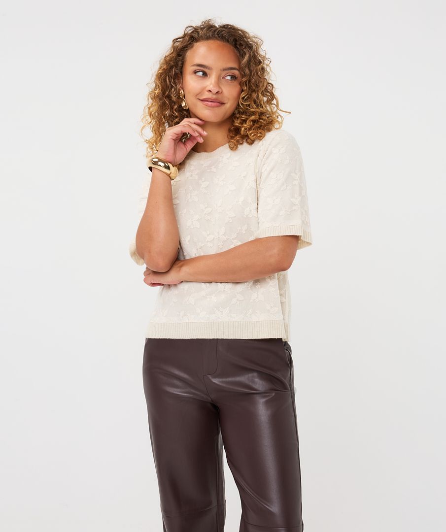 Esqualo Beige Classic Knit Top