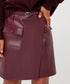 Esqualo Faux Leather Wrap Skirt Merlot