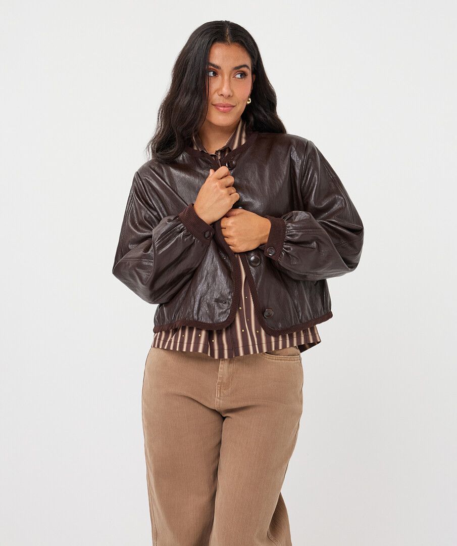 Esqualo Midnight Espresso Leather Jacket