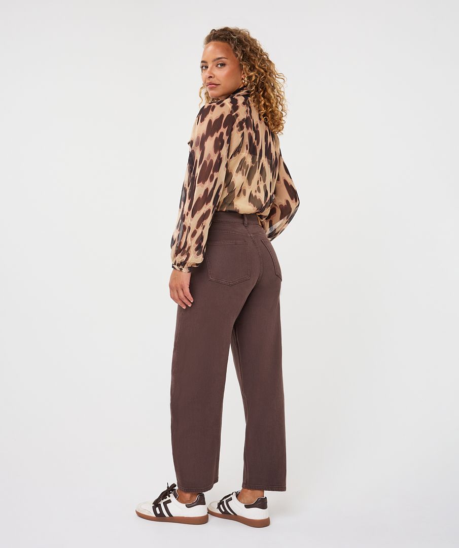 Esqualo Wild Mocha Bow Blouse