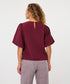 Esqualo Textured Crinkle Blouse Merlot