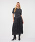 Esqualo Crinkle Midi Skirt Black