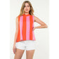 THML Sleeveless Mock Neck Colorblock Top Orange