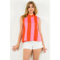 THML Sleeveless Mock Neck Colorblock Top Orange