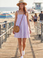 Striped Smocked Mini Dress with Tied Strap