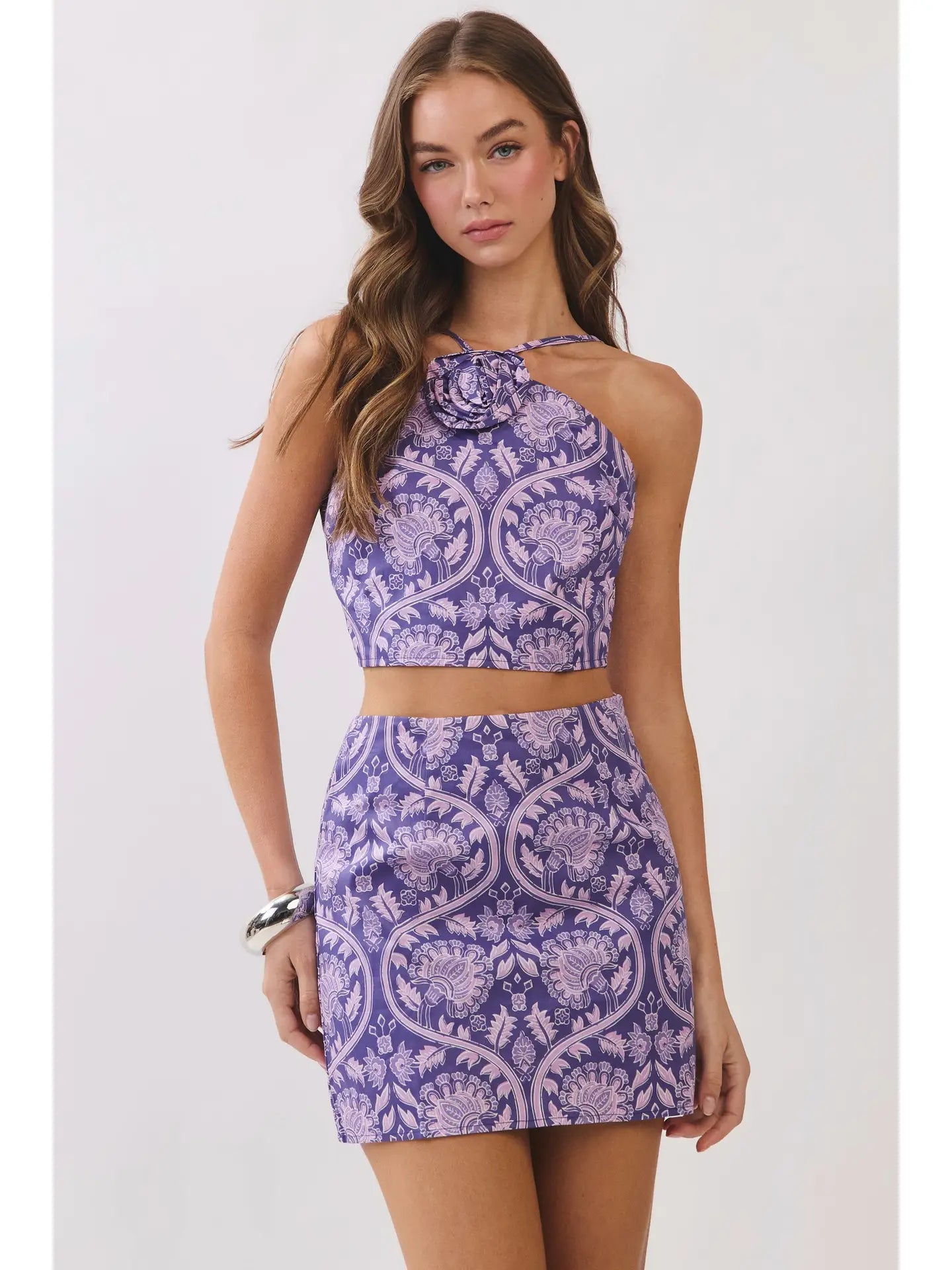 The Floral Paisley Set Purple