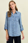 Chambray Button Down Shirt With Roll up Sleeve
