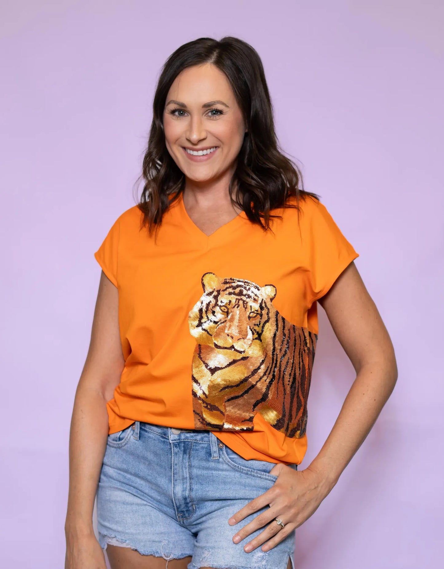 Wrap Around Tiger Tee Orange