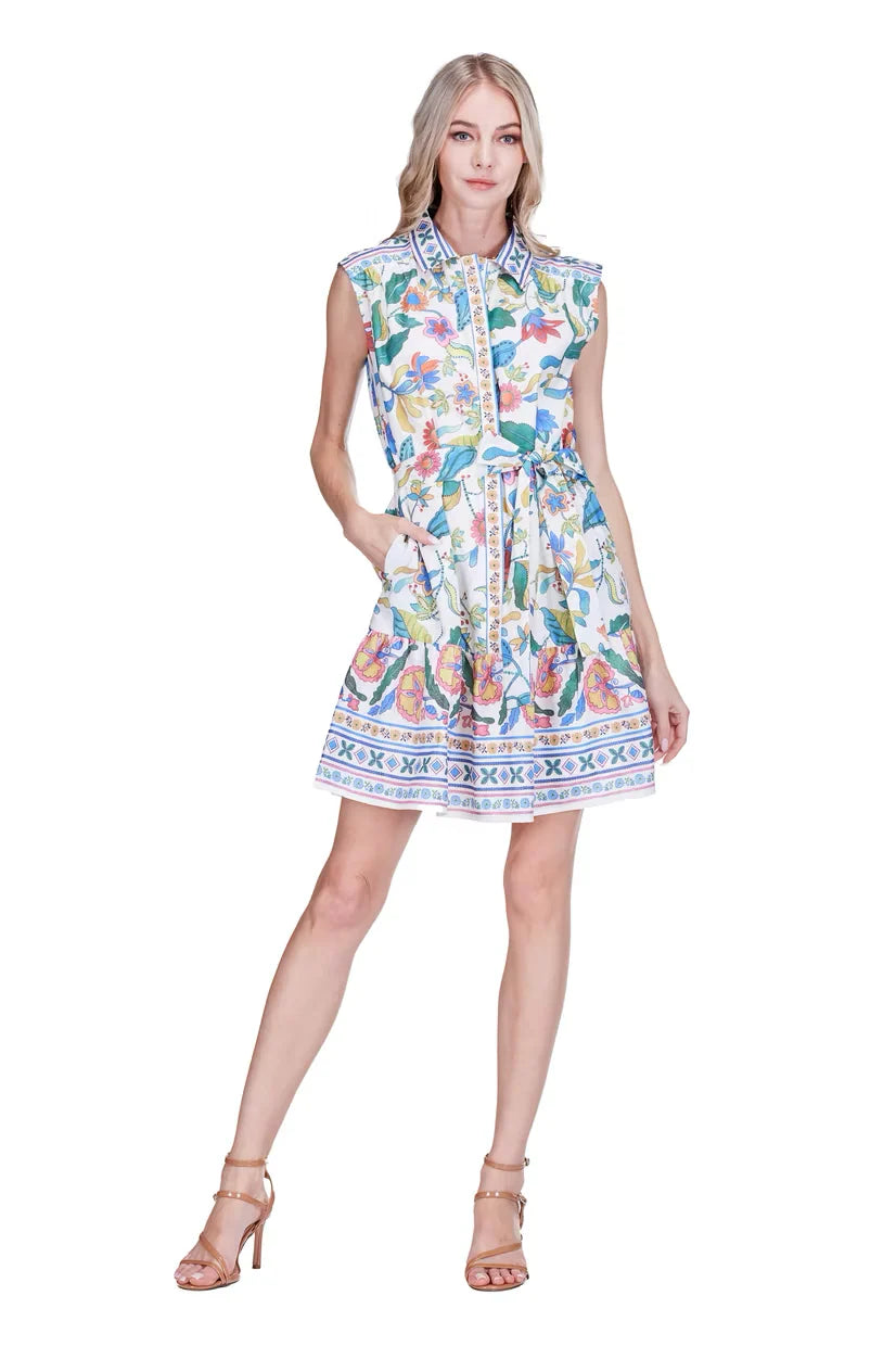 Joy Joy Placket Dress Festive Florals