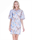 Joy Joy Puff Sleeve Fitted Shirt Dress