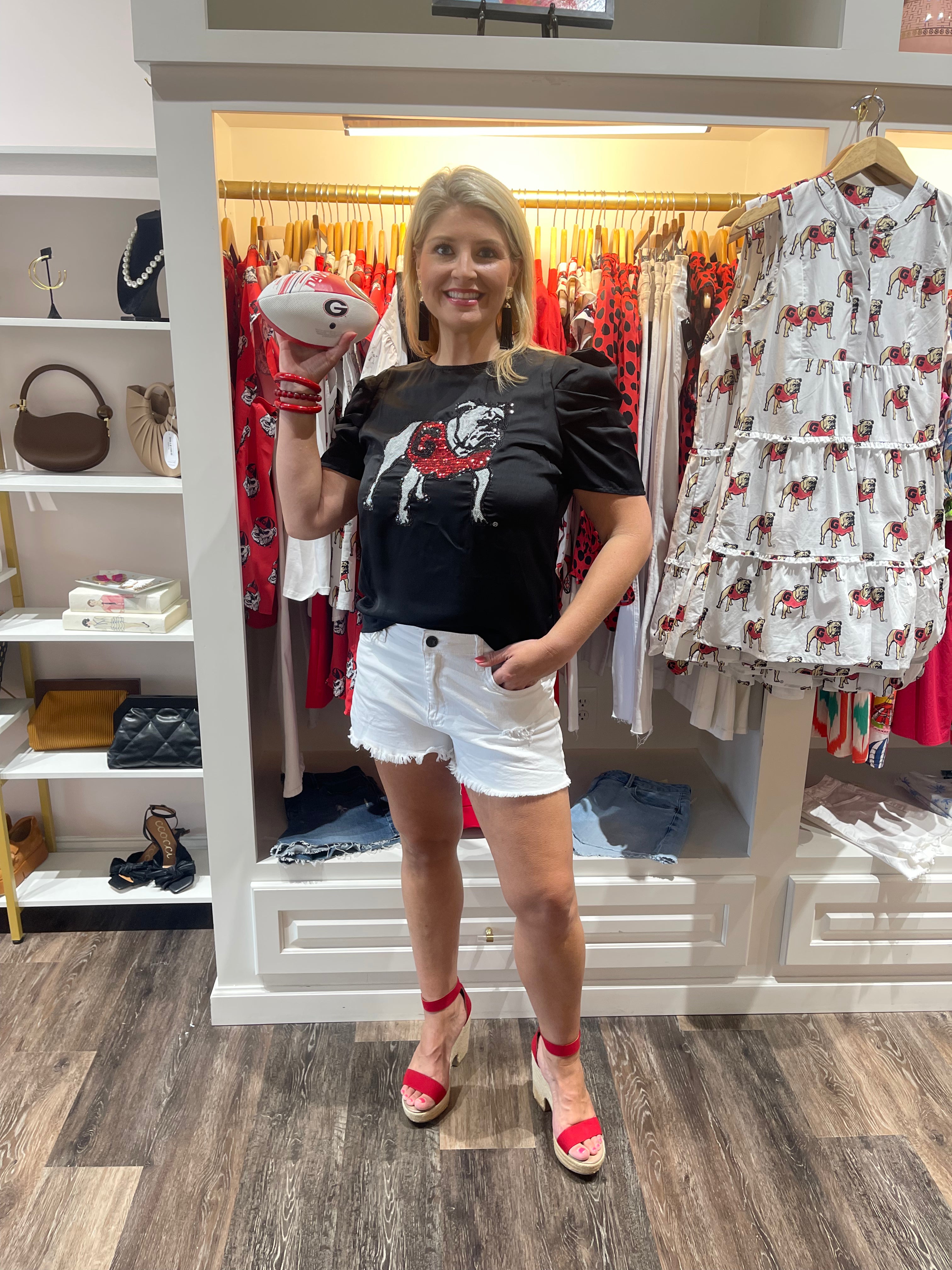Sequin Puff Sleeve Shirt - Georgia SS