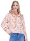 Joy Joy Orange Parisian Garden Crop Blouse