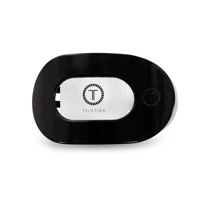 Teleties Flat Round Hair Clip Black