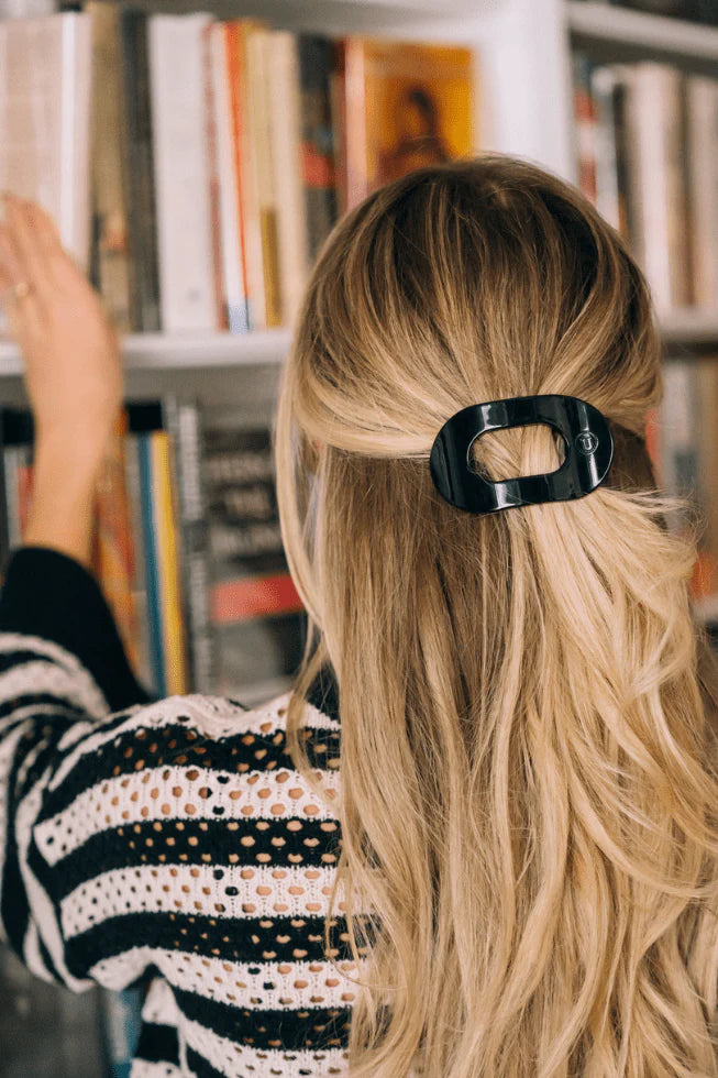 Teleties Flat Round Hair Clip Black