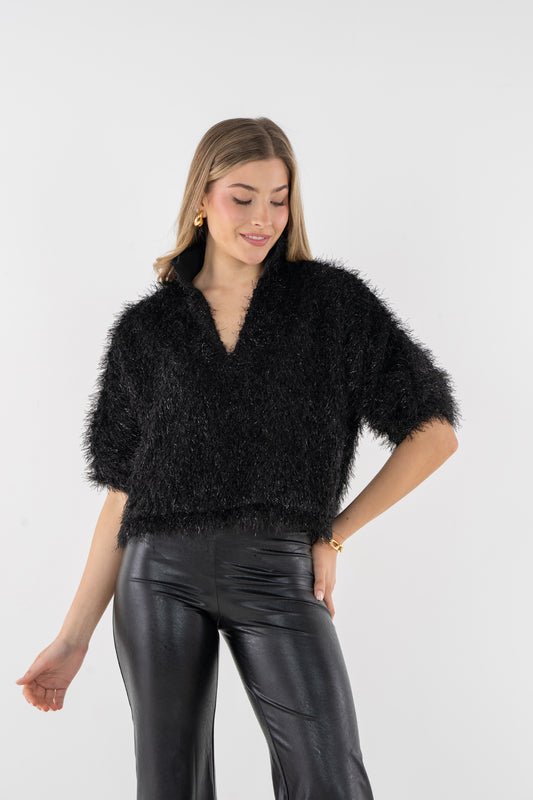 Emily McCarthy Estelle Top Black Tie