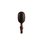 Teleties Mini Detangler Hair Brush in tortoise print with twisted handle, paddle head, and black bristles.