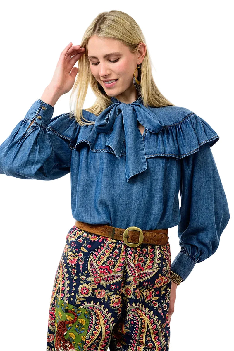 Ivy Jane Denim Bow Top