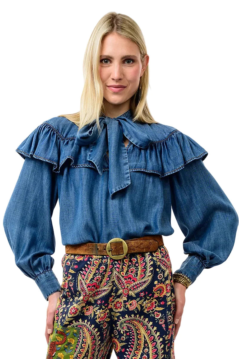 Ivy Jane Denim Bow Top