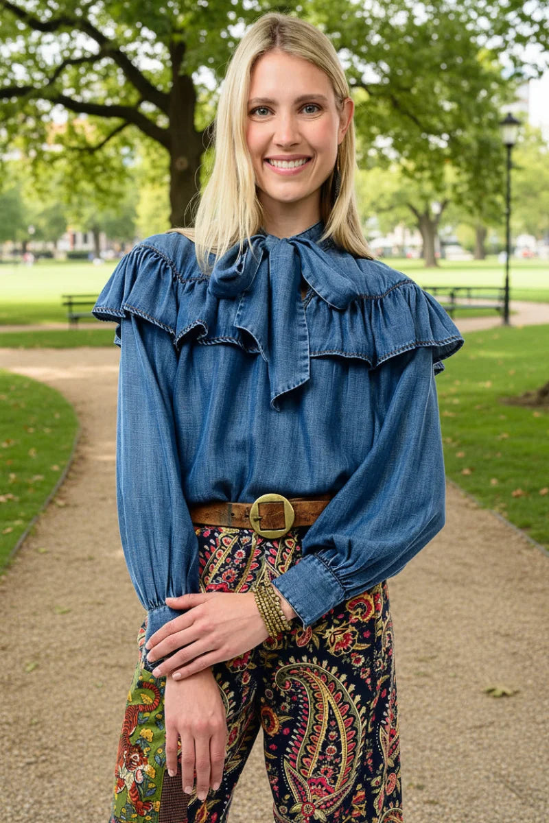 Ivy Jane Denim Bow Top