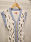 Short Sleeve Sailboat Pattern Midi Dress
