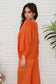Crew Neck Batwing Sweater Orange