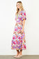 THML Puff Sleeve Pattern Tiered Dress
