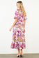 THML Puff Sleeve Pattern Tiered Dress