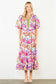 THML Puff Sleeve Pattern Tiered Dress
