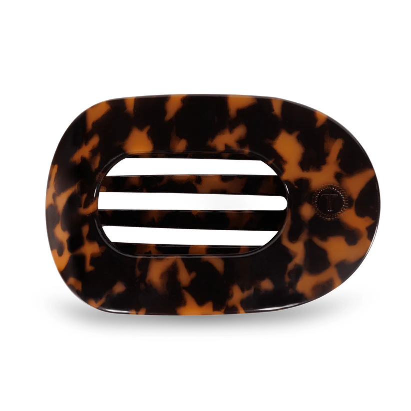 Teleties Flat Round Hair Clip Tortoise