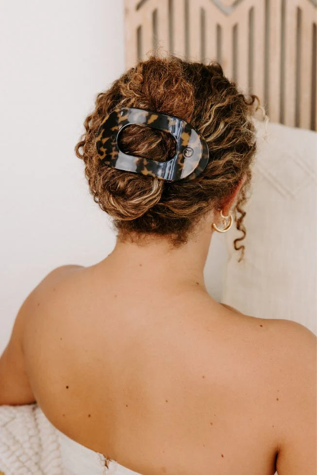 Teleties Flat Round Hair Clip Tortoise