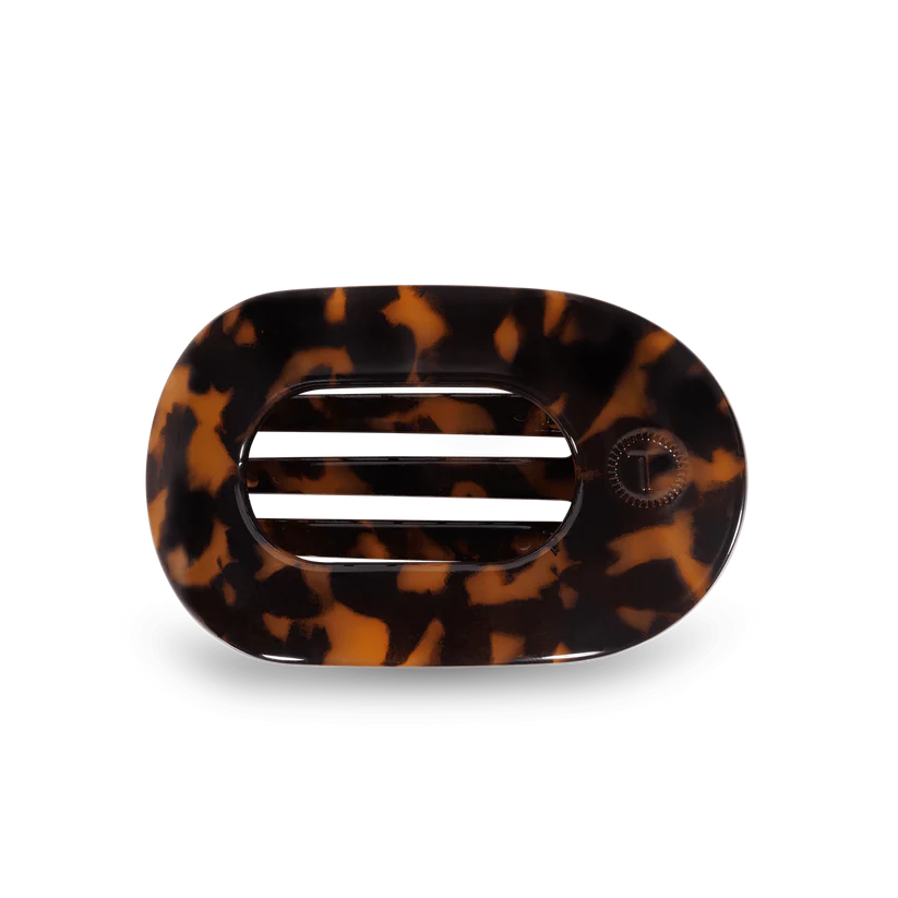 Teleties Flat Round Hair Clip Tortoise