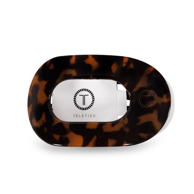 Teleties Flat Round Hair Clip Tortoise