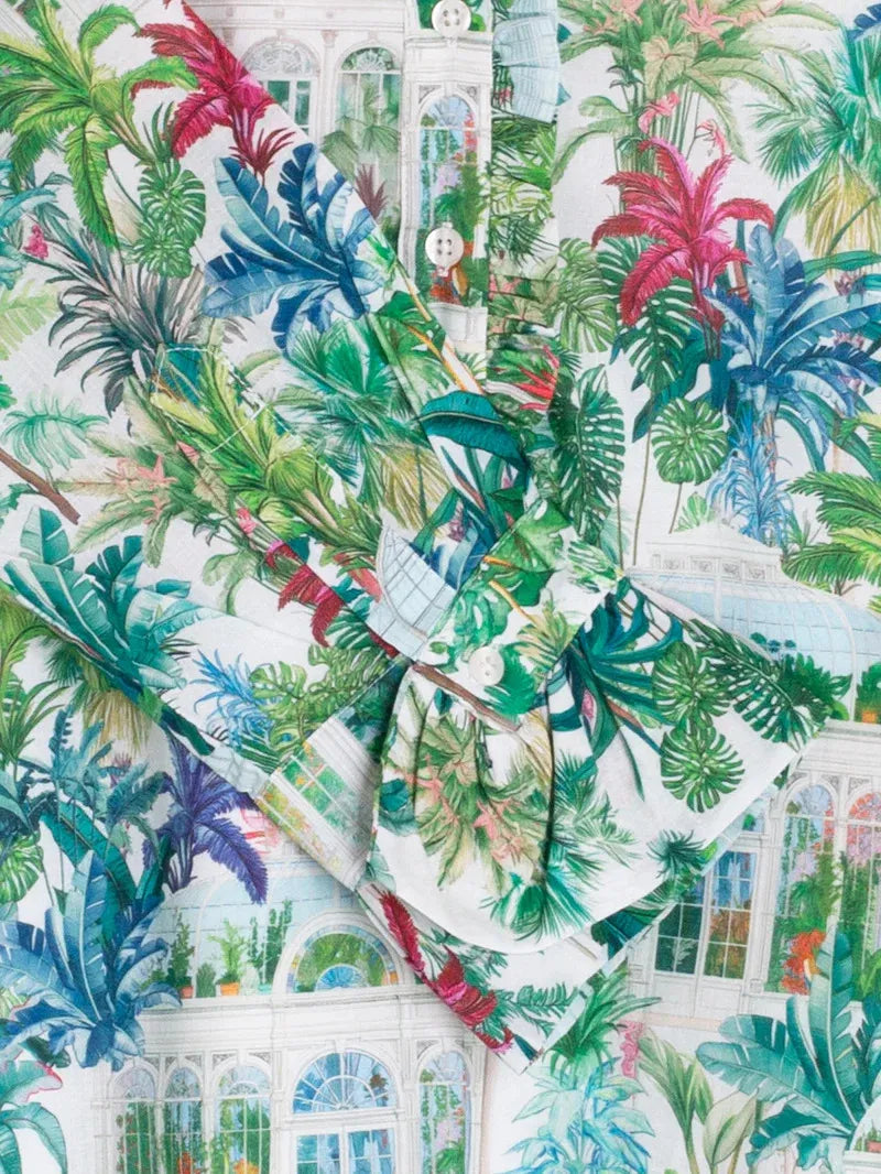 Vilagallo Greenhouse Multicolor Print Shirt Dress