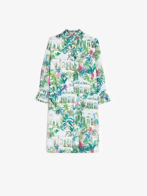 Vilagallo Greenhouse Multicolor Print Shirt Dress