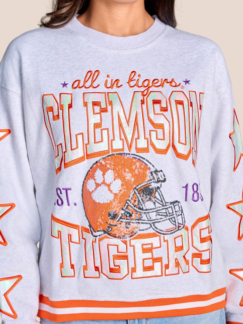 The Hometeam Heathered Crewneck Clemson