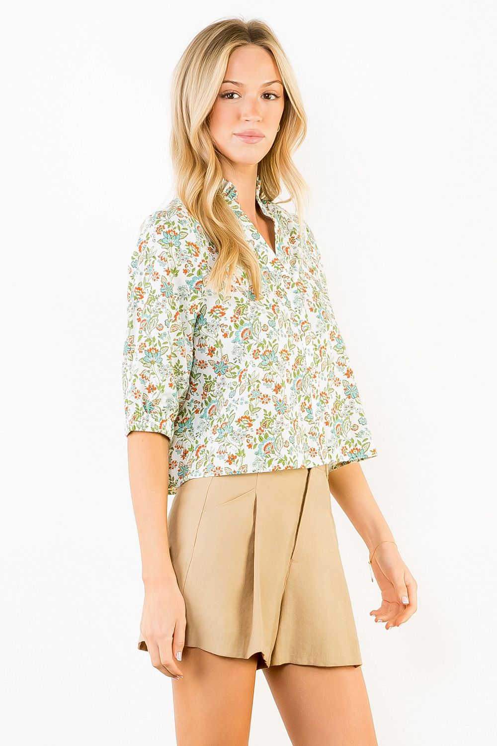 THML Floral Top With Buttons
