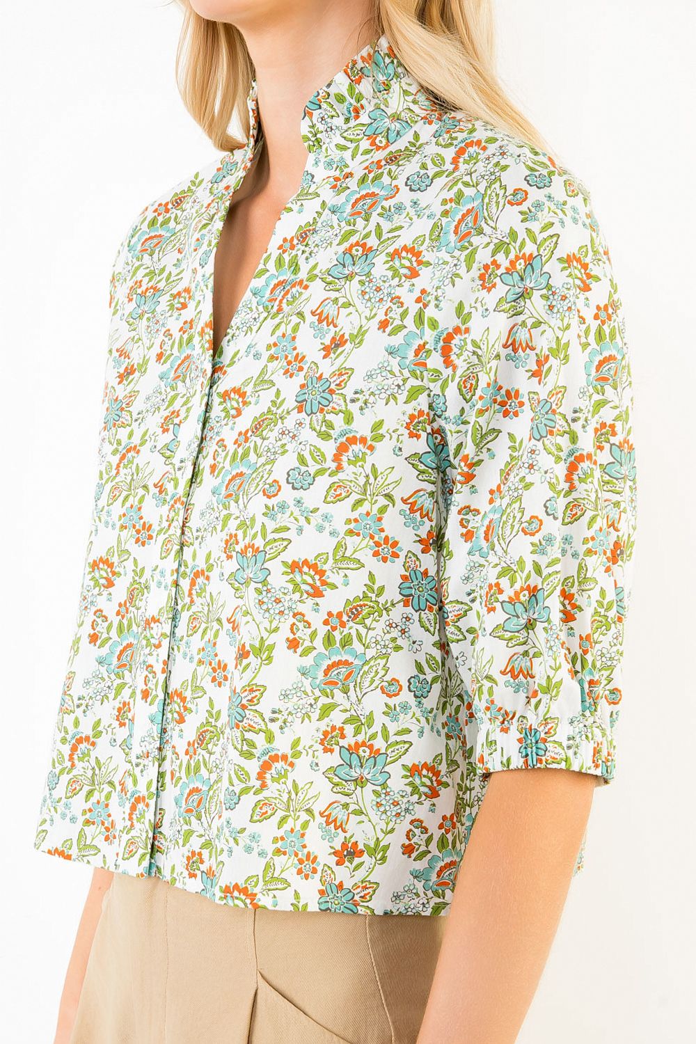 THML Floral Top With Buttons