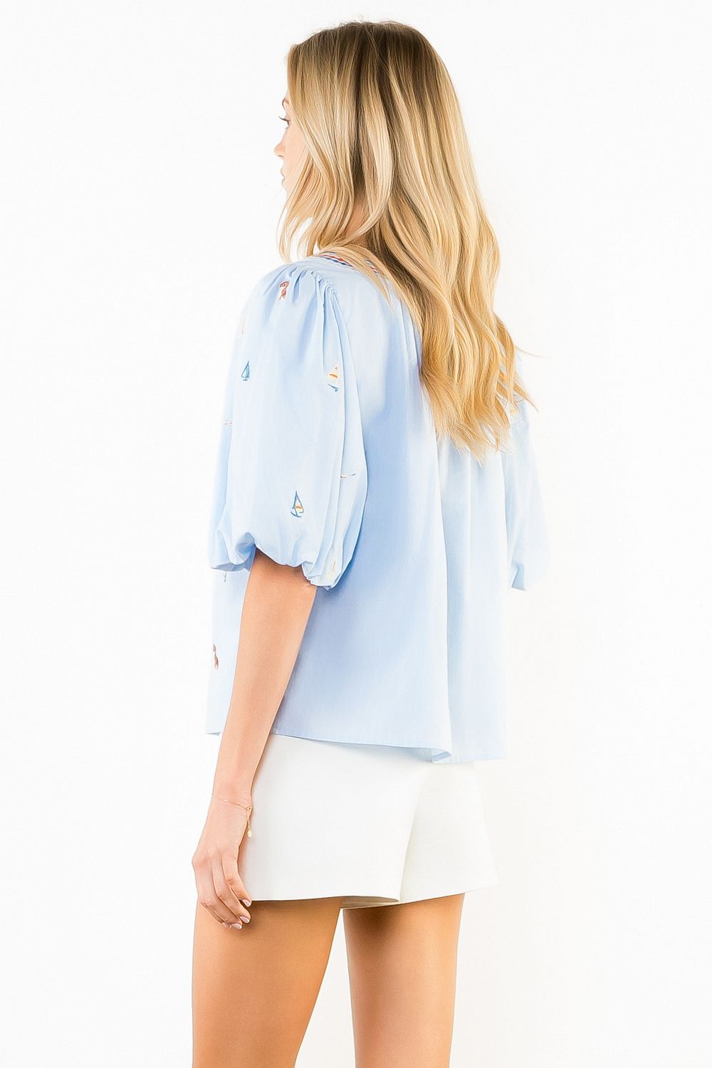 THML Puff Sleeve Sailboat Top