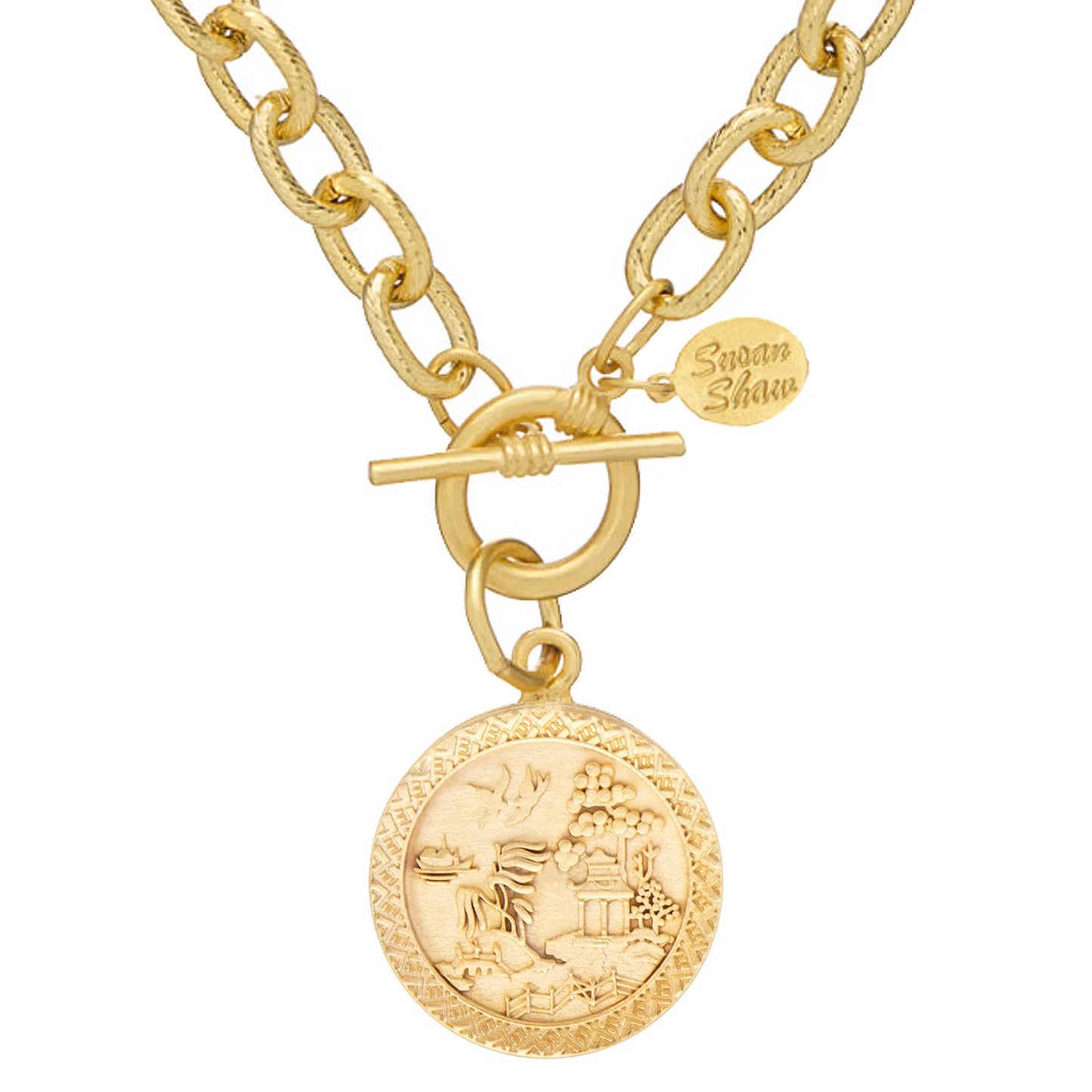 Susan Shaw Blue Willow Toggle Necklace