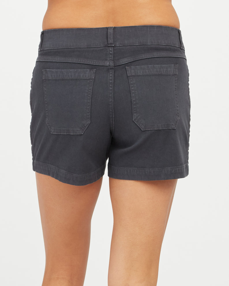 Spanx 4" Twill Short - Washed Black