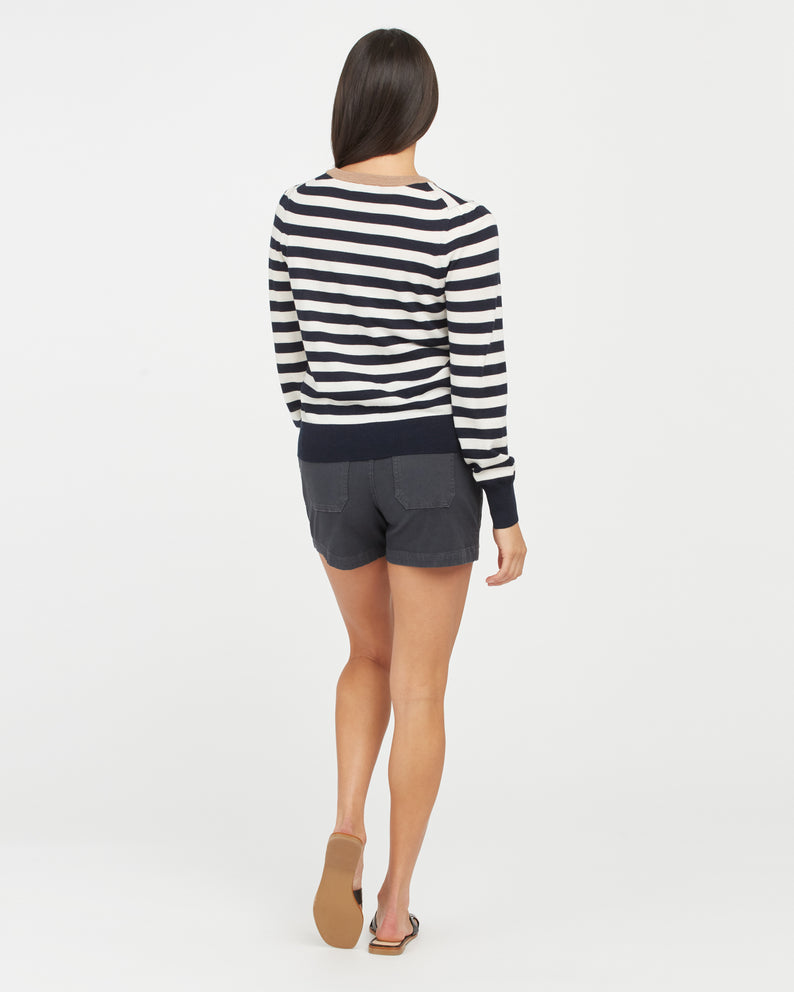 Spanx 4" Twill Short - Washed Black