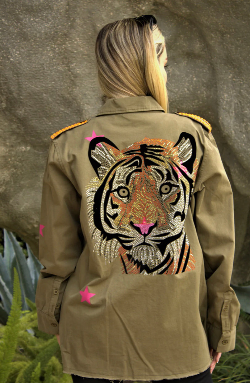Tiger Sequin Army Jacket